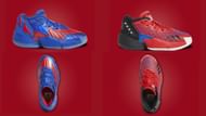 Here's a detailed look at the Spider-punk (left) and Spider-man (right) colorways (Image via Sportskeeda)